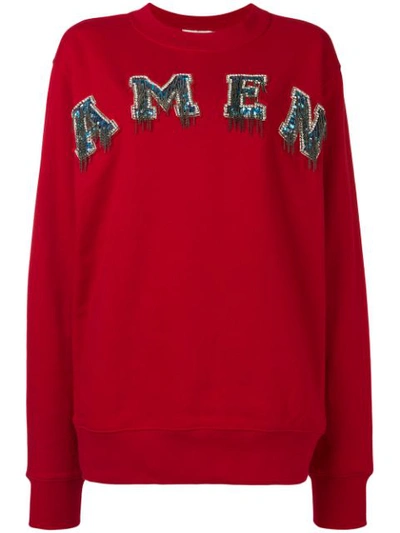 Shop Amen Logo Hoodie - Red
