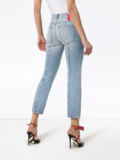 Shop Adaptation Rider Cropped Skinny Jeans In Blue