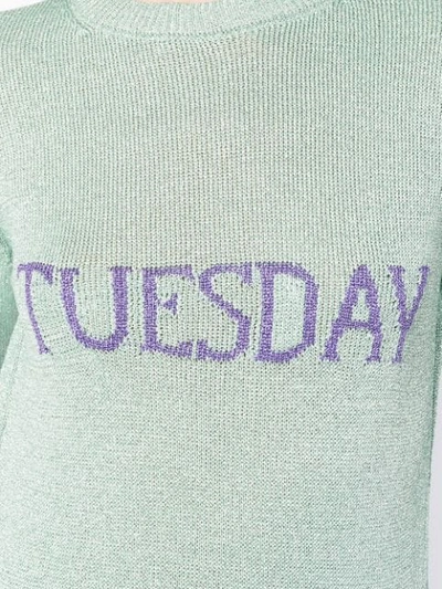 Shop Alberta Ferretti Tuesday Intarsia Sweater In Green