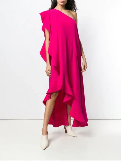 Shop Givenchy Ruffled Asymmetric Dress In 678 Cyclamen