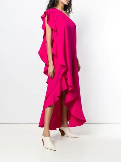 Shop Givenchy Ruffled Asymmetric Dress In 678 Cyclamen