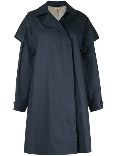 Shop Nehera Oversized Single-breasted Coat In Blue
