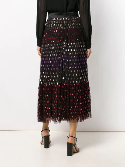 Shop Temperley London Rainbow Sequin Midi Skirt In Black