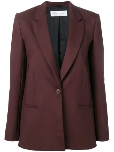 Shop Victoria Victoria Beckham Slim Blazer In Mahogany