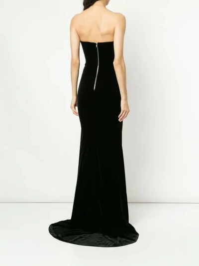 Shop Alex Perry Velvet Empire Line Dress In Black