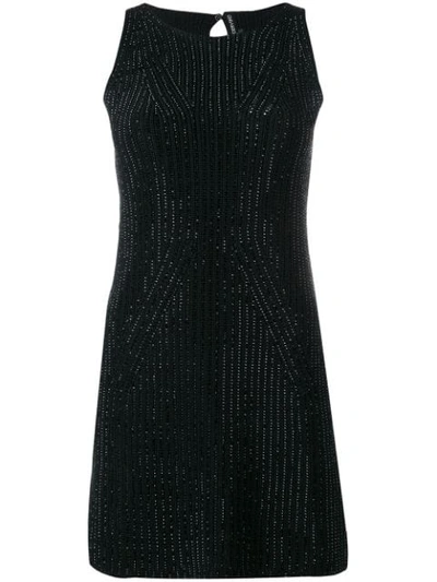 Shop Ermanno Scervino Rhinestone-embellished Mini Dress In Black