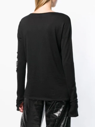 Shop Barrie Fringe Detail Jumper In Black