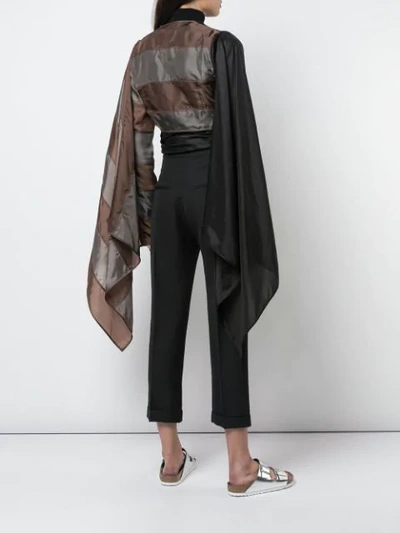 Shop Rick Owens Wrap Style Blouse In Grey