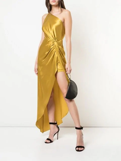 Shop Michelle Mason Twist Knot Gown In Gold