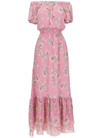 Shop Clube Bossa La Pomme Long Silk Dress In Pink