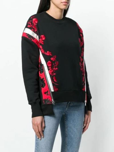 Shop Alexander Mcqueen Embroidered Sweatshirt In Black