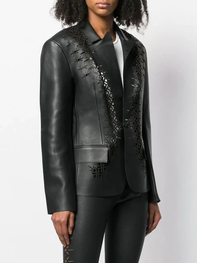 Shop Haider Ackermann Laser Cut Detail Jacket In Black