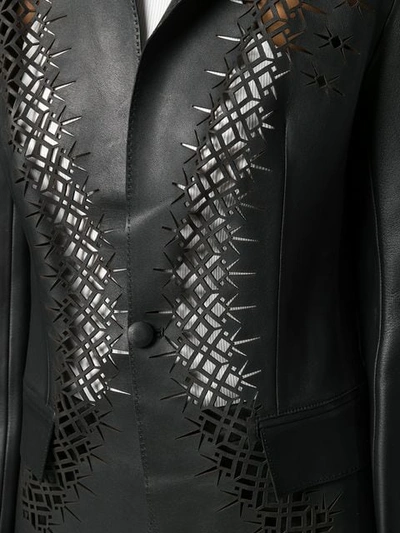 Shop Haider Ackermann Laser Cut Detail Jacket In Black