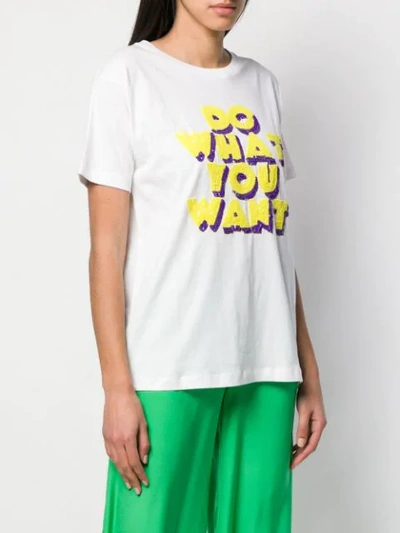 Shop P.a.r.o.s.h. Sequinned Slogan T In White