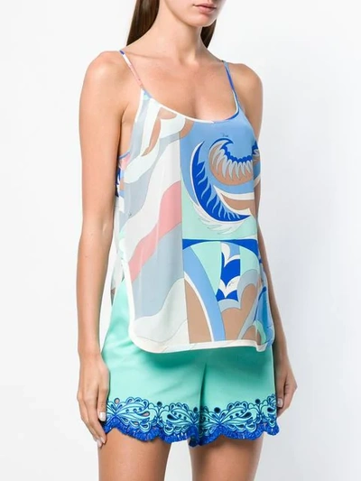 Shop Emilio Pucci Blue Acapulco Print Top