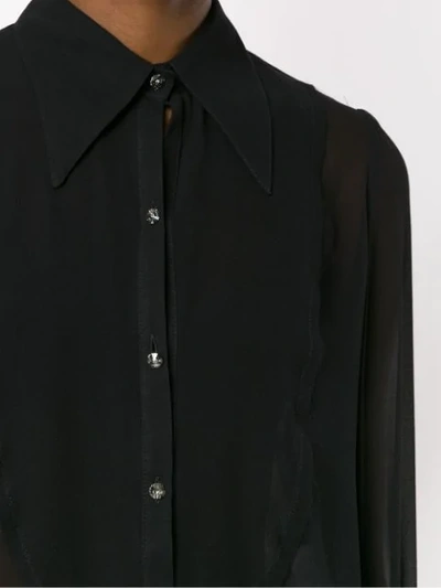 Shop Andrea Bogosian Sheer Silk Shirt In Black