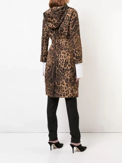 Shop Samantha Sung Parisseinne Leopard Print Coat In Brown