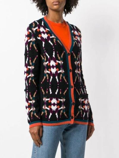 Shop Barrie Chessboxing Cashmere Cardigan In Black