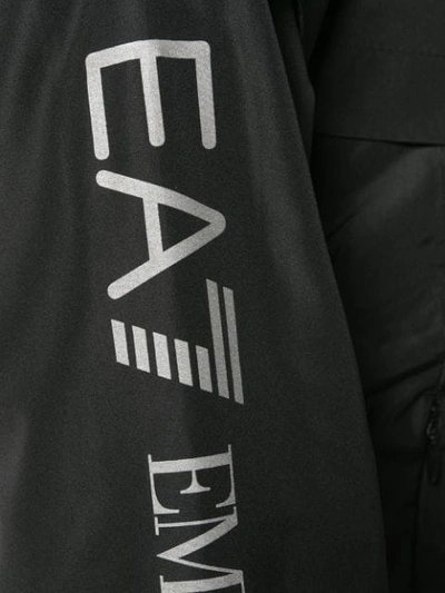Shop Ea7 Side Logo Zipped Parka In Black