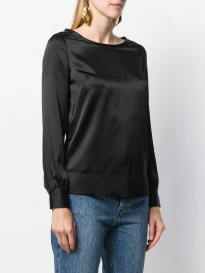 Shop Pinko Long-sleeve Fitted Blouse - Black