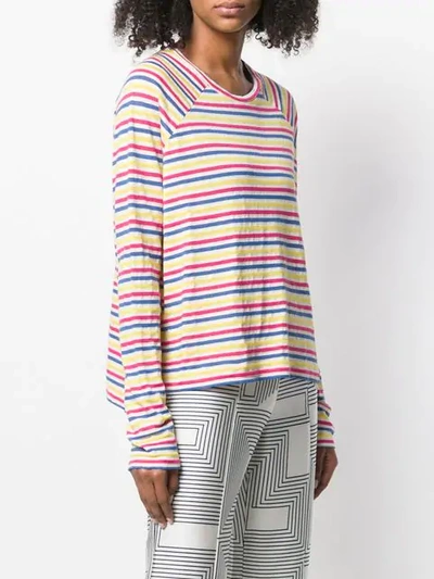 Shop Barena Venezia Striped Fine Knit Sweater In White