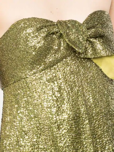 Shop Oscar De La Renta Strapless Gown With Ombré Sequins In Olivine