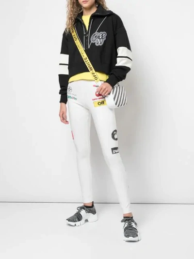 Shop Off-white Half-zip Patch Logo Sweatshirt - Black