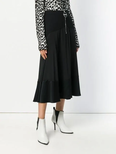 Shop Givenchy Ring Zip Midi Skirt In Black