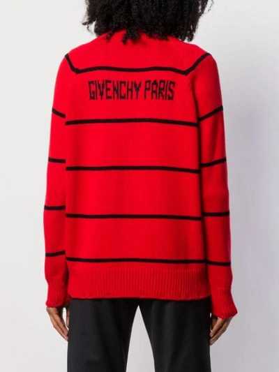 Shop Givenchy Contrast Logo Sweater In Red