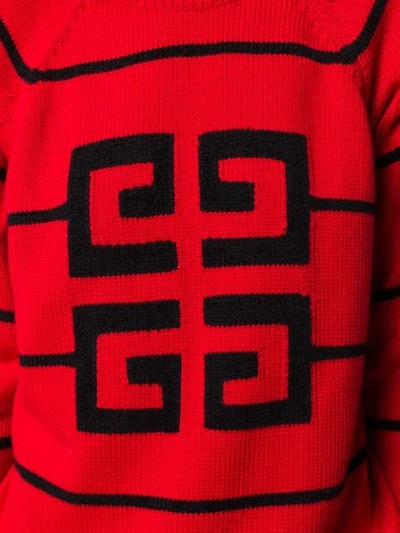 Shop Givenchy Contrast Logo Sweater In Red