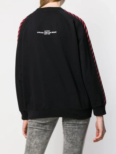 Shop Diesel Now Print Sweatshirt In Black