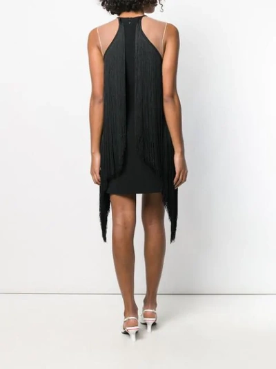 Shop Stella Mccartney Fringe Trim Bodycon Mini Dress In Black