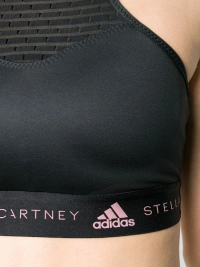 Shop Adidas By Stella Mccartney Lycra Fitsense High Intensity Bra In Black