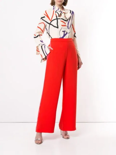 Shop Layeur High-waisted Trousers In Red