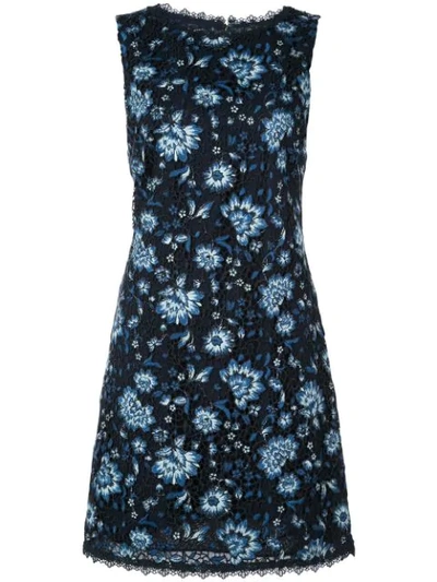 Shop Alice And Olivia Lace Floral Fitted Dress In Black