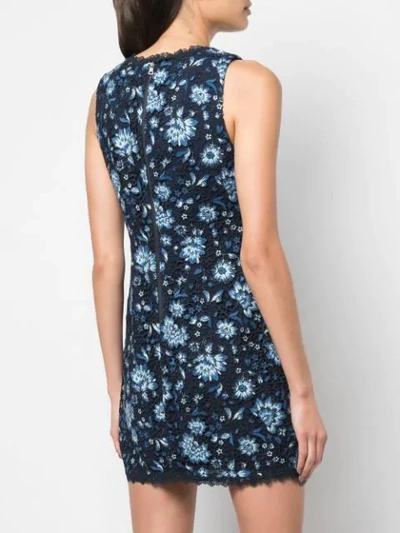 Shop Alice And Olivia Lace Floral Fitted Dress In Black