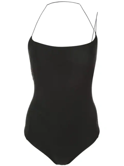 Shop Alix Kane Asymmetrical Bodysuit In Black