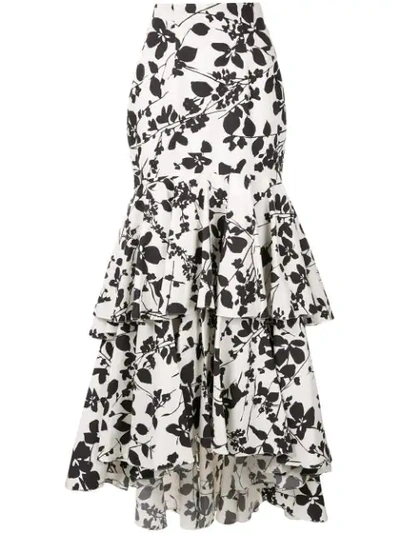 Shop Bambah Floral Ruffle Skirt In Print