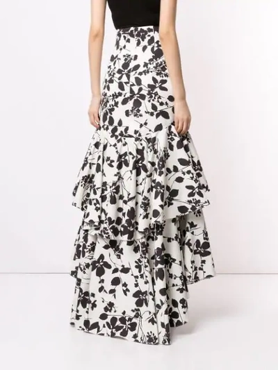 Shop Bambah Floral Ruffle Skirt In Print