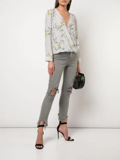 Shop L Agence L'agence Floral Print Blouse - Grey