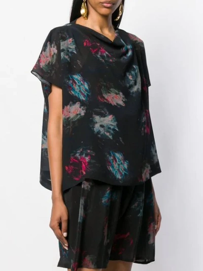 ANNTIAN BRUSH PAINT BLOUSE - 黑色