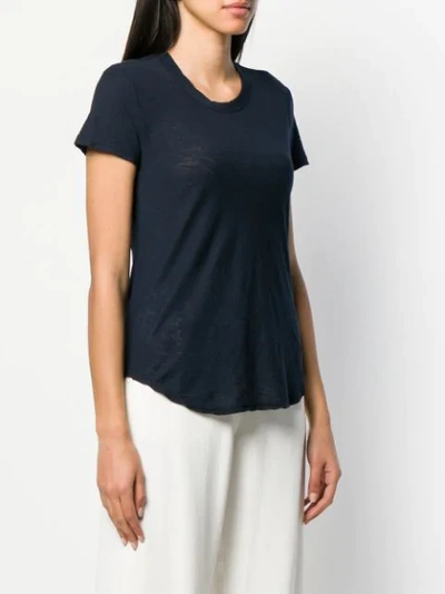 Shop James Perse Round Neck T-shirt In Blue