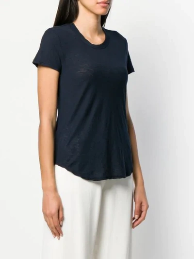James Perse Round Neck Shortsleeved T-shirt In Blue
