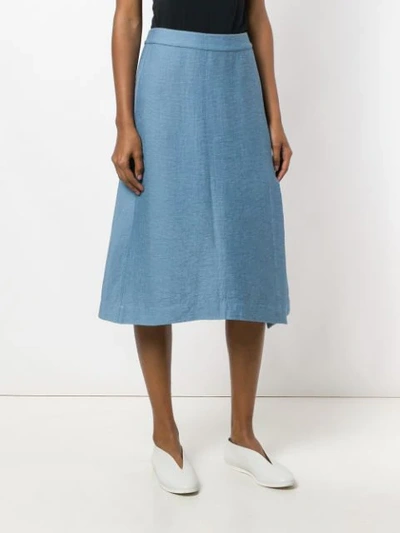 Shop Henrik Vibskov Inch Side Slit Ribbed Skirt - Blue