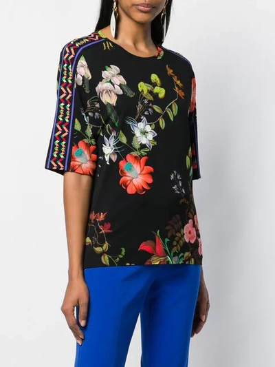 Shop Etro Floral Print Blouse In Black