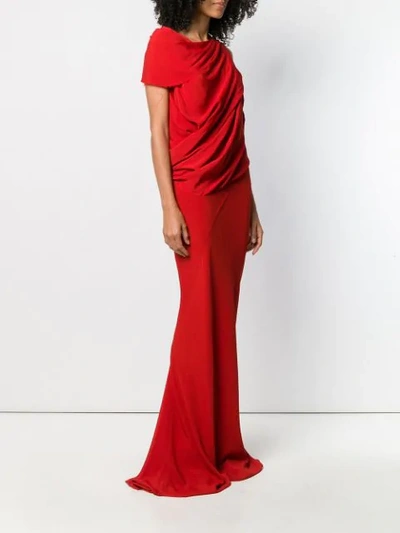 Shop Rick Owens Knot Gown In Red