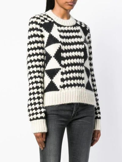 Shop Saint Laurent Loose Knit Sweater In Black
