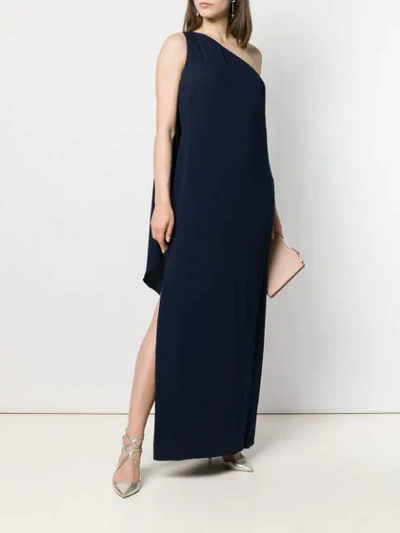 LAUREN RALPH LAUREN DEANNIE ONE-SHOULDER GOWN - 蓝色