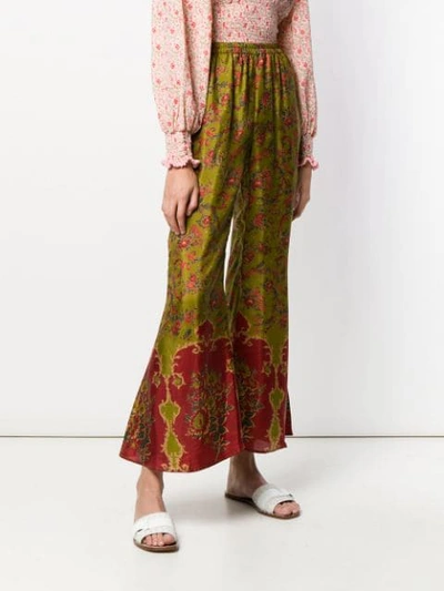 Shop Mes Demoiselles Django Flared Trousers - Green