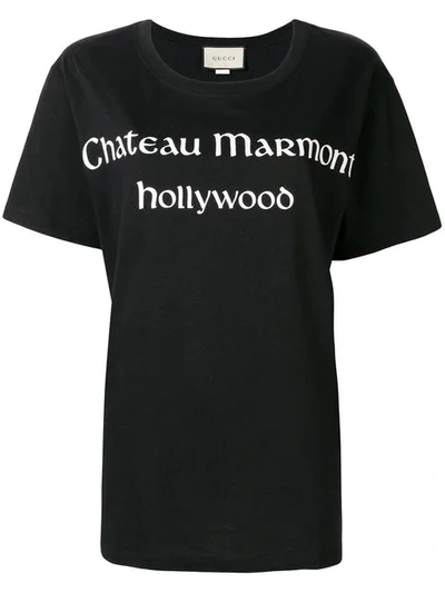 Gucci Chateau Marmont Hollywood Cotton T Shirt In Black Multi | ModeSens